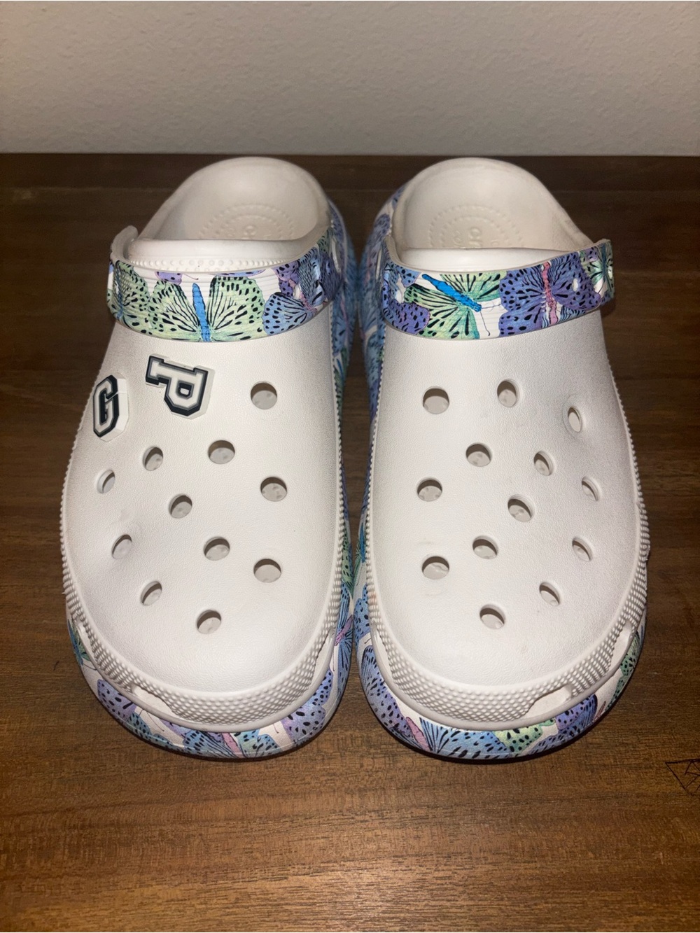 Crocs Classic Crush Butterfly Clog Platform Heel Shoes Size M9 / W11